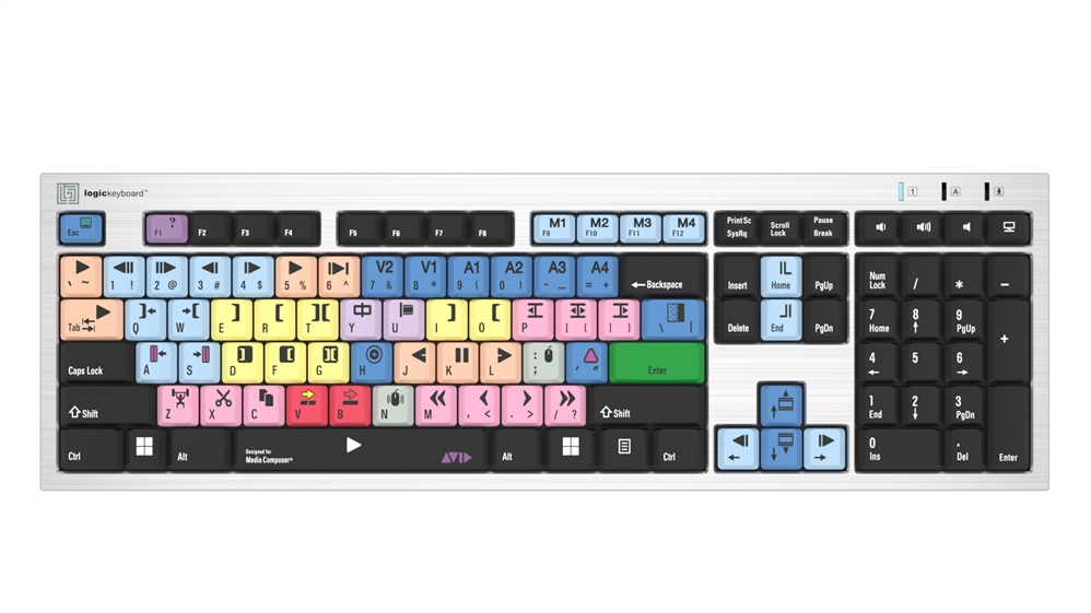  Logickeyboard Avid Media Composer 'Classic layout' Silver Slimline Keyboard - Windows 